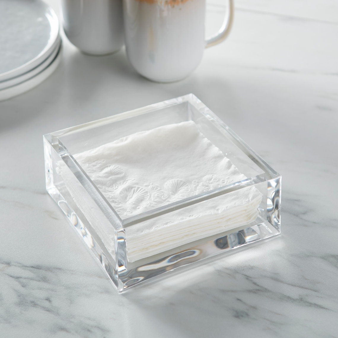 FLEURISH Acrylic Cocktail Napkin Holder 5x5