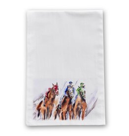 Barrel Down South Horse Racing Running Horses Derby Tea Towel