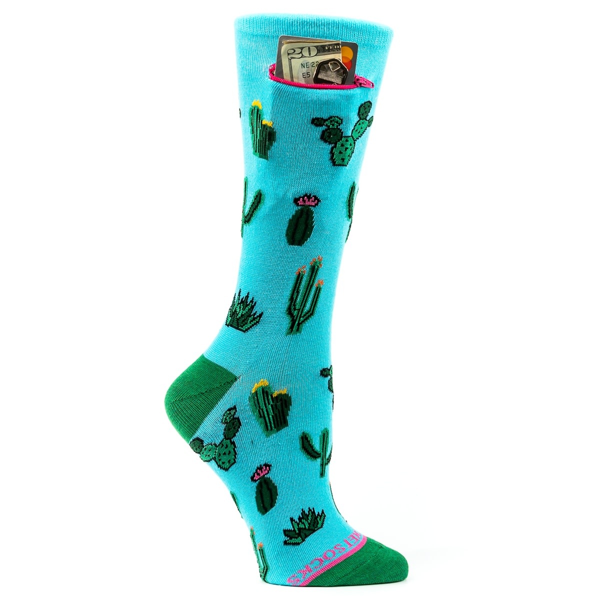 Pocket Socks Cactus Womens Pocket Socks
