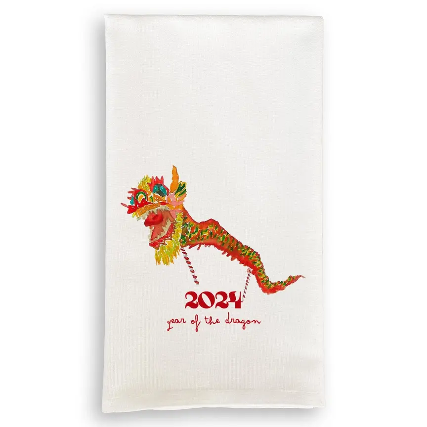 French Graffiti 2024 Year of the Dragon Tea Towel