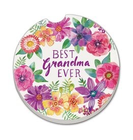 CounterArt and Highland Home Best Grandma Stone Car Coaster