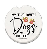 CounterArt and Highland Home "Dogs & Coffee" Stone Car Coaster