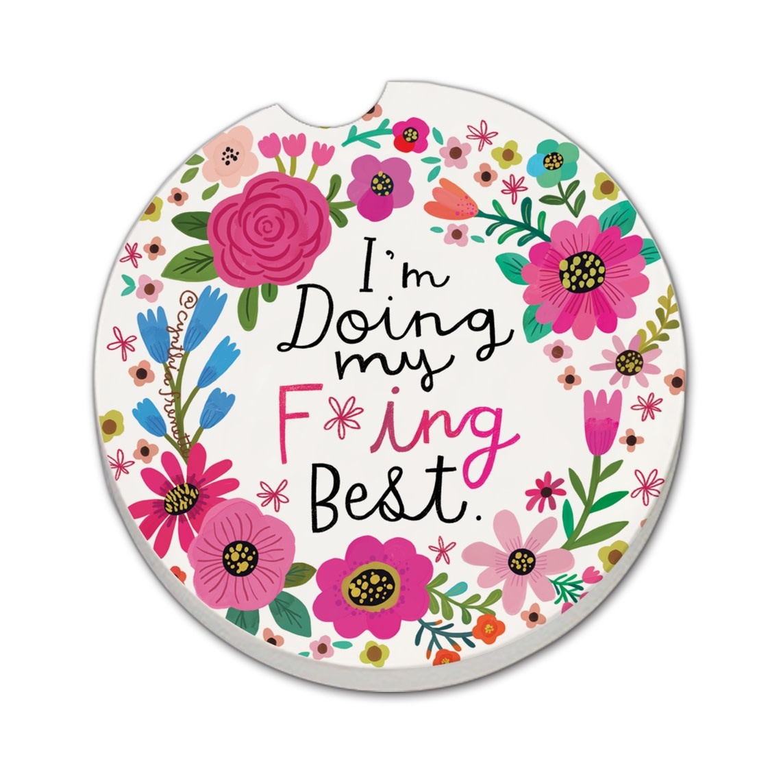 CounterArt and Highland Home "Doing My Best" Stone Car Coaster