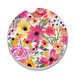 CounterArt and Highland Home Floral Frenzy Stone Car Coaster
