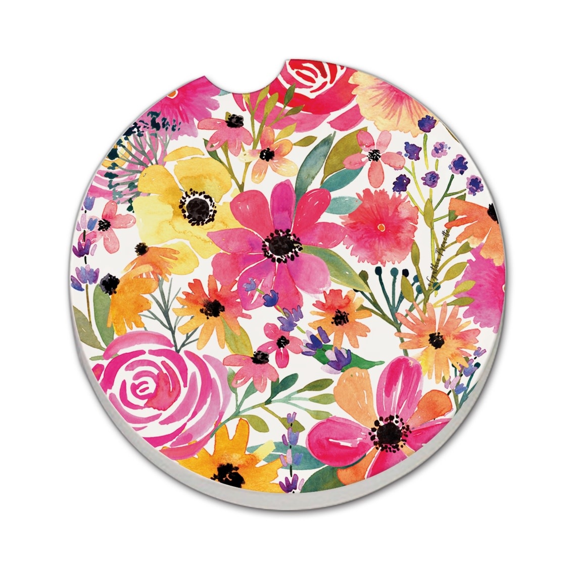 CounterArt and Highland Home "Floral Frenzy" Stone Car Coaster