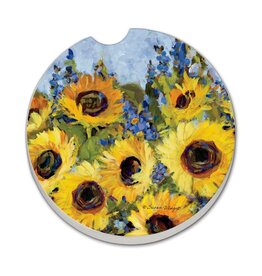 CounterArt and Highland Home Gallery Sunflowers Stone Car Coaster