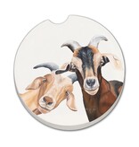 CounterArt and Highland Home "Goats" Stone Car Coaster