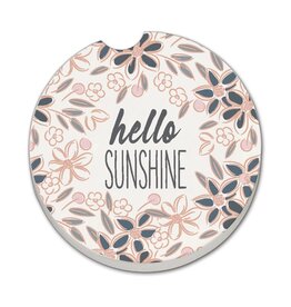 CounterArt and Highland Home "Hello Sunshine Floral" Stone Car Coaster