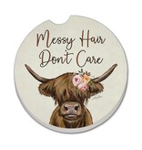 CounterArt and Highland Home "Messy Hair Cow" Stone Car Coaster
