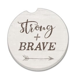 CounterArt and Highland Home "Strong & Brave" Stone Car Coaster