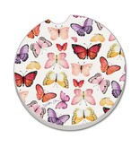 CounterArt and Highland Home "Watercolor Butterflies" Stone Car Coaster