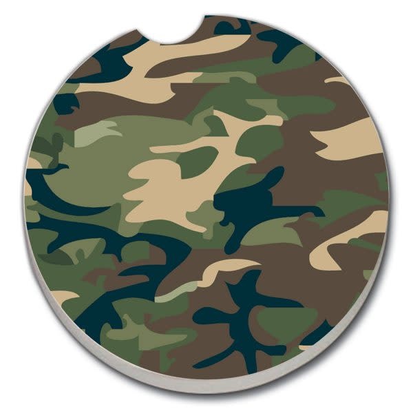 CounterArt and Highland Home Camouflage Absorbent Stone Car Coaster