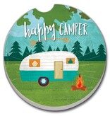 CounterArt and Highland Home Retro Happy Camper Absorbent Stone Car Coaster