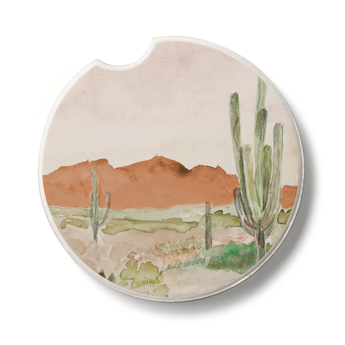 CounterArt and Highland Home Thirstystone "Morning Desert" Absorbent Stone Car Coaster