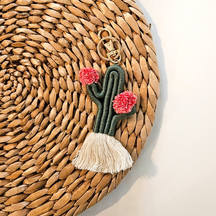 FLEURISH Dark Teal Cactus Keychain