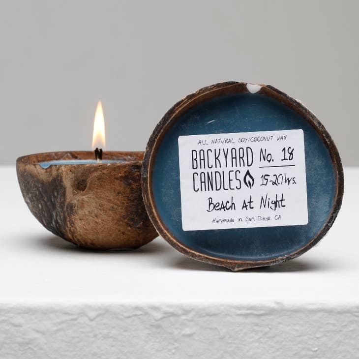 No. 18 Beach At Night Coconut Shell Candle