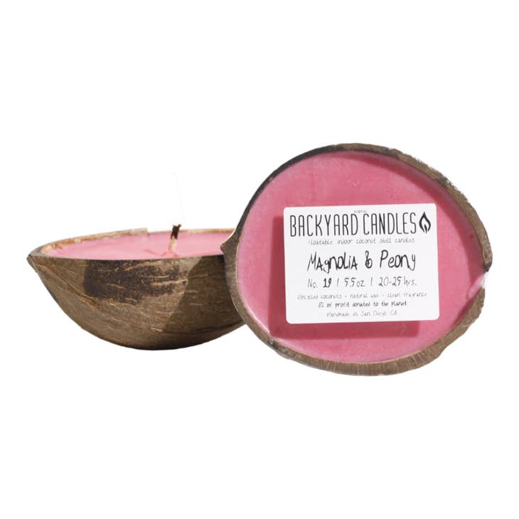 No. 19 Magnolia and Peony Coconut Shell Candle