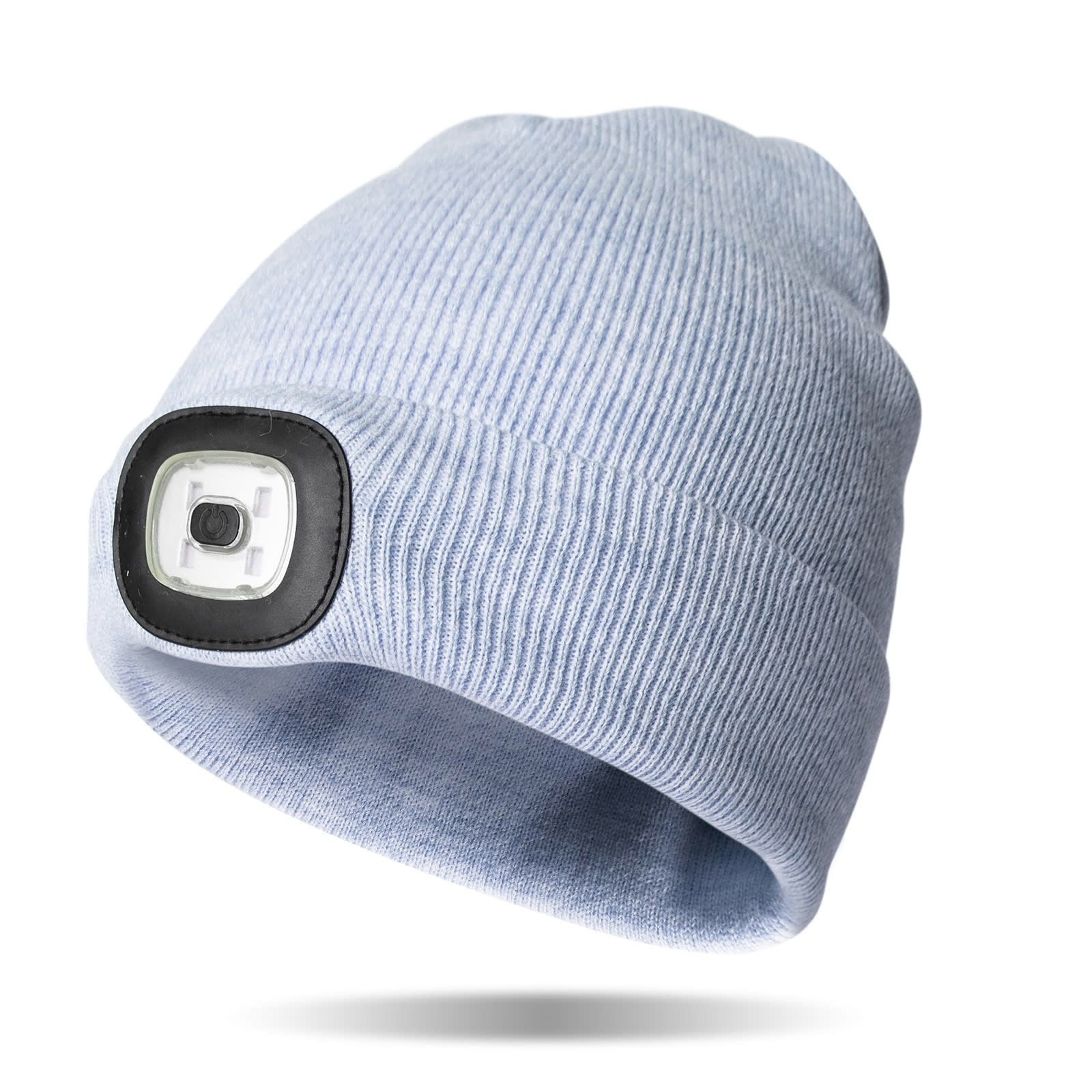 Night Scout Night Scout LED Flashlight LIGHT BLUE Knit Beanie Hat (USB rechargeable)