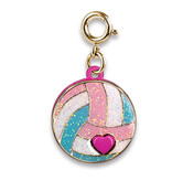 Charm It! Gold Glitter Volleyball Charm