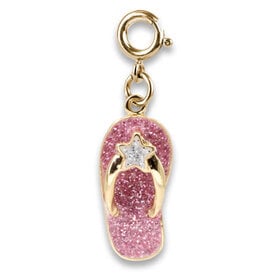 Charm It! Gold Glitter Flip Flop Charm