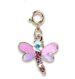 Charm It! Gold Glitter Dragonfly Charm