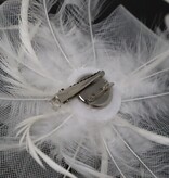 FLEURISH Small White Fascinator Feather Bow