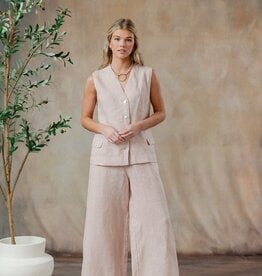 Cobblestone Living Washed Rose Adrianna Linen Pants