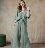 Cobblestone Living Washed Sage Arianna Linen Top