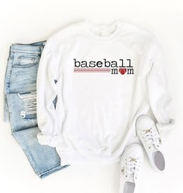 Olive and Ivory Wholesale White Baseball Mom Colorful Sweatshirt
