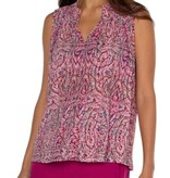 Liverpool Los Angeles sleeveless knit blouse w/ smocked neck