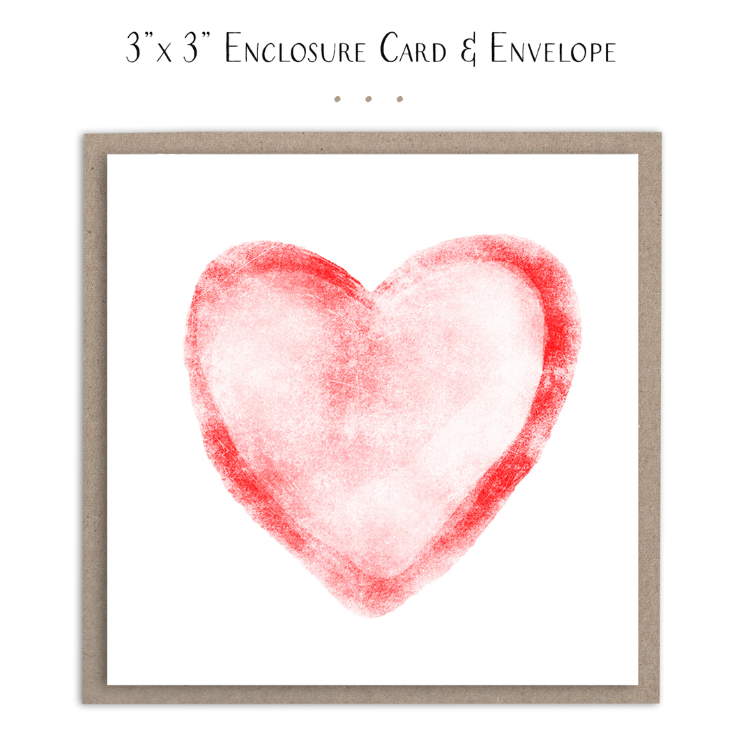 Susan Case Designs Rustic Red Heart Mini Card