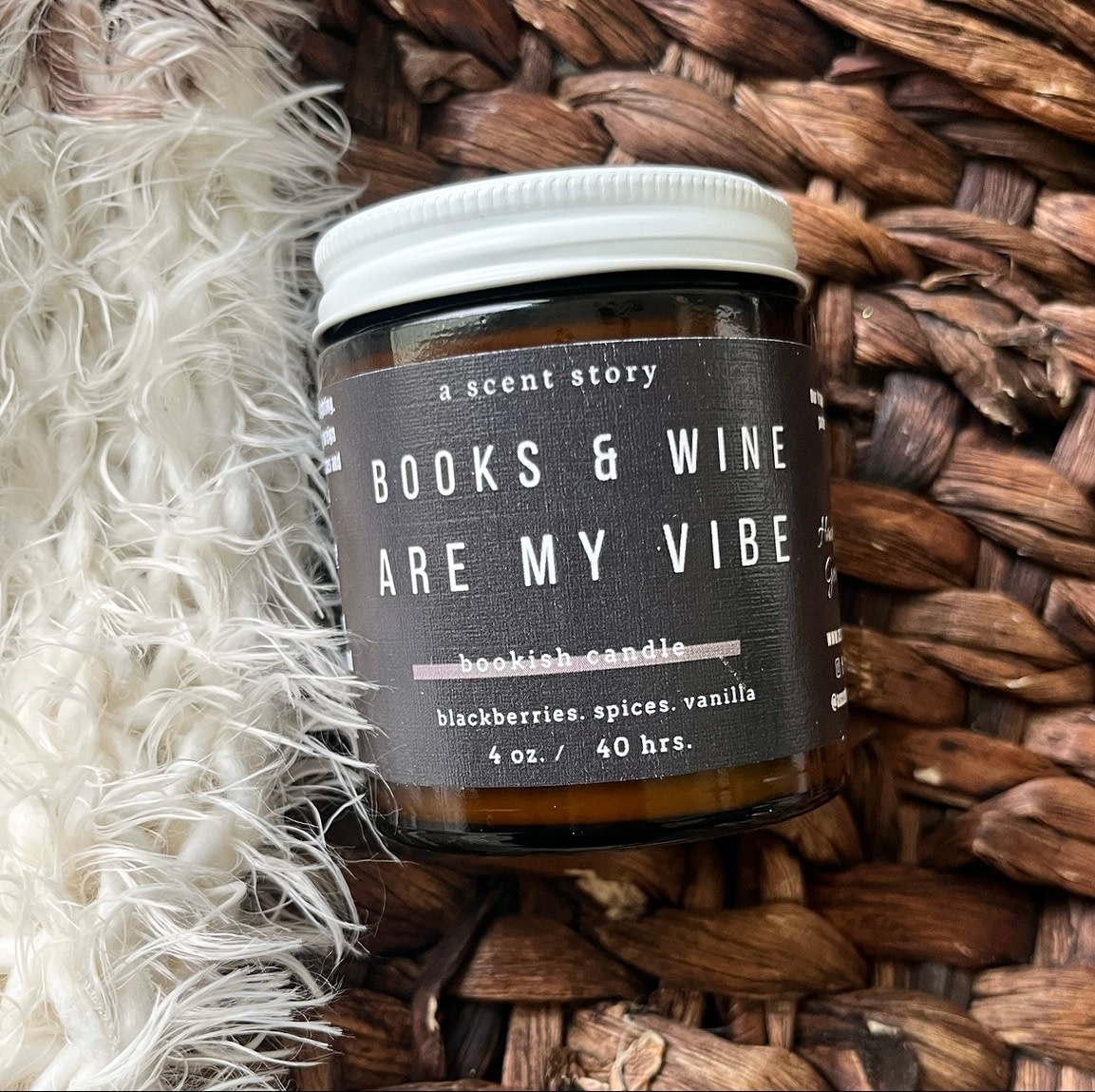 A Scent Story Candle Co Books and Wine Are My Vibe - Bookish Candle