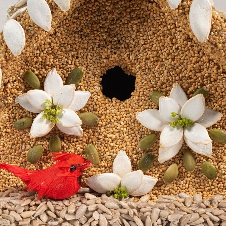 Mr. Bird Poinsettia Bird Seed House