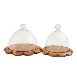 Mudpie Mango Wood & Glass Cloche