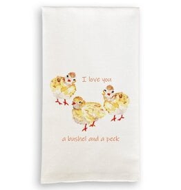 French Graffiti Baby Chicks Love Tea Towel