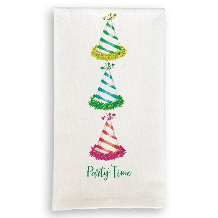 French Graffiti Party Time Party Hats Tea Towel