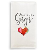 French Graffiti Love You Gigi Tea Towel