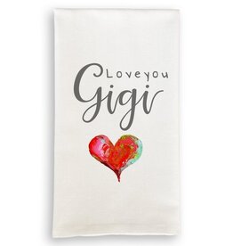 French Graffiti Love You Gigi Tea Towel