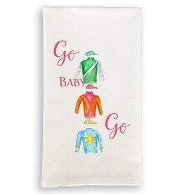 French Graffiti Jockey Silks Go Baby Go Tea Towel