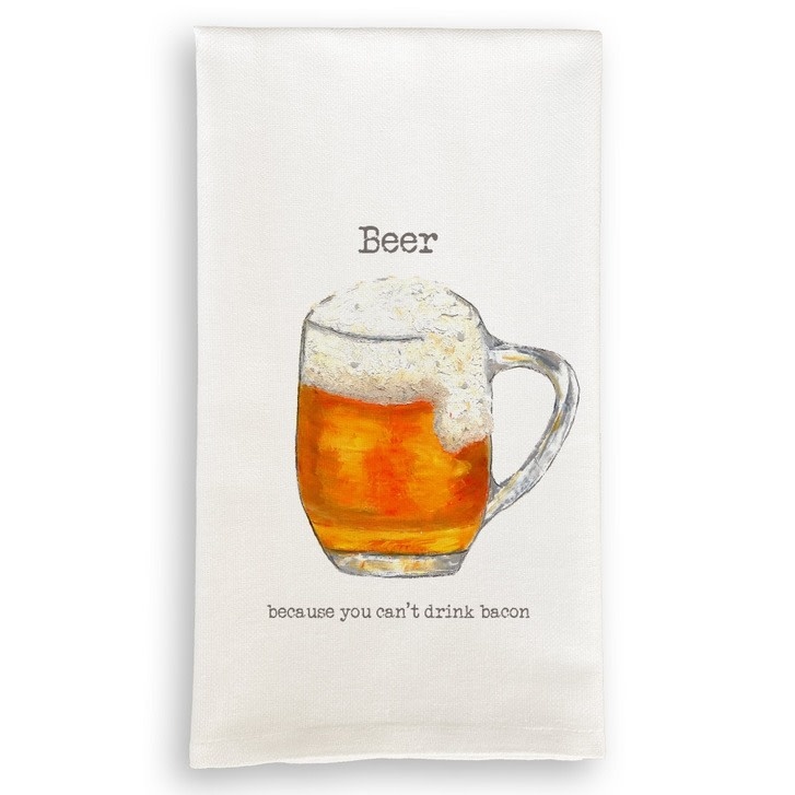 French Graffiti Beer...Because You Can't Drink Bacon Tea Towel