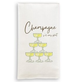 French Graffiti Champagne S'il Vous Plait Tea Towel