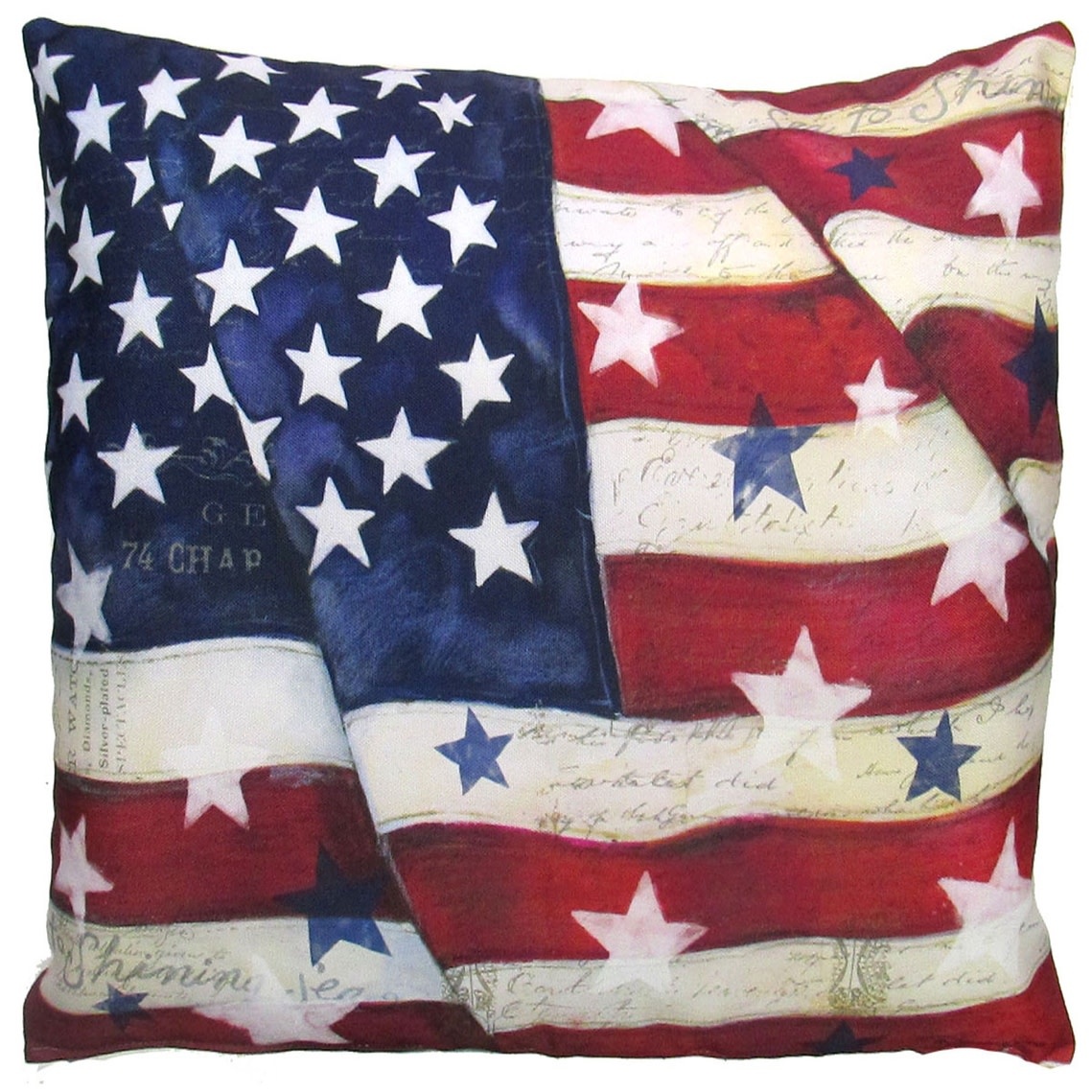 FLEURISH Flag W/Stars Outdoor Pillow 18x18