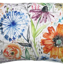 FLEURISH Watercolor Wildflower Outdoor Pillow 18x18