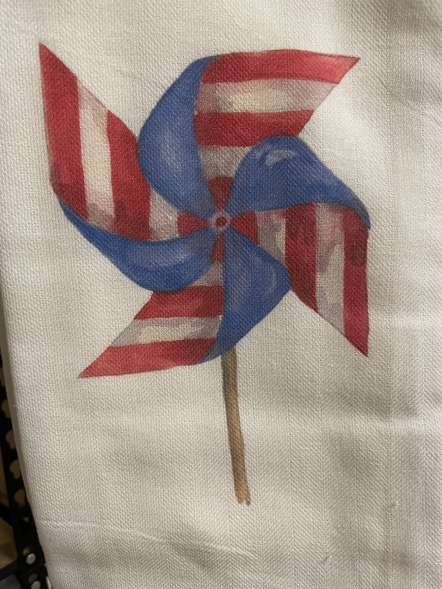 French Graffiti Patriotic Pinwheel Tea Towel