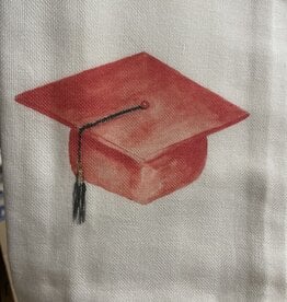 French Graffiti Red Graduation Cap Tea Towel