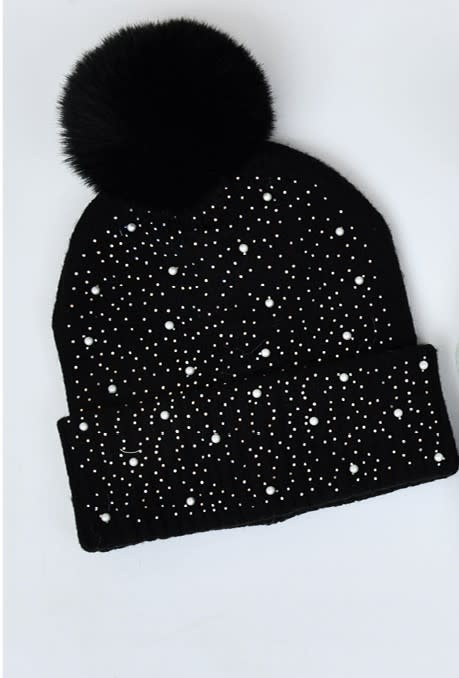 Molly Bracken Black Young Ladies Knitted Hat