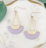Lou & Co. Lavender Teardrop Earrings With Leather Tab
