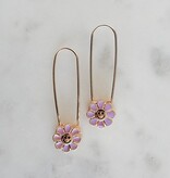 Lou & Co. Lavender Flower Paperclip Earrings