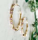 Lou & Co. Pink Crystal Hoop Earrings