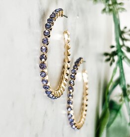 Lou & Co. Purple Crystal Hoop Earrings